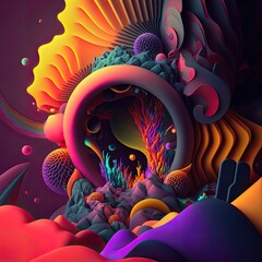An abstract illustration inspired by psychedelic effects - Artwork 21