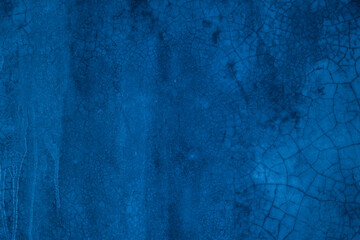 Old wall pattern texture cement blue dark abstract  blue color design are light with black gradient background.