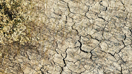 Drought Problem. Cracked Dry Ground.