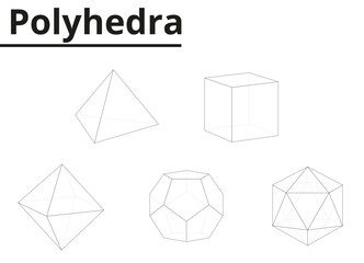 Structure of different polyhedra. Geometry.