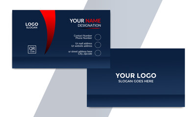 Corporate modern business card design for personal identity in illustration. 