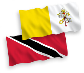 Flags of Republic of Trinidad and Tobago and Vatican on a white background