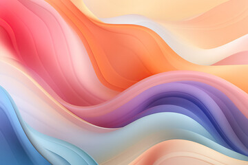 Colorful gradient background with organic pastel waves, created with Generative AI