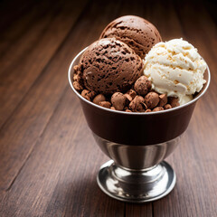 Ice Cream. Chocolate and Vanilla