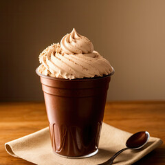 Coffe Ice Cream. Cup Ice Cream Chocolate