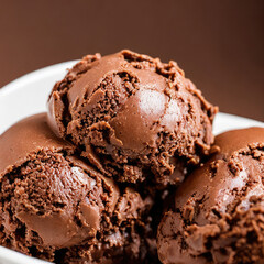 Close up chocolate ice cream