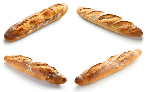 French baguettes isolated on a white background