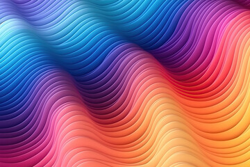 Obraz premium Abstract background with 3D Wave Rainbow Gradient, created with Generative AI