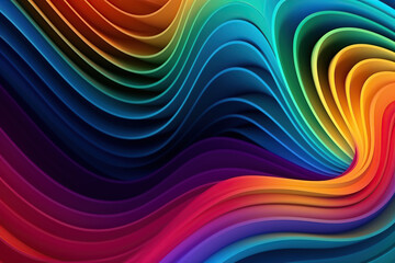 Fototapeta premium Abstract background with 3D Wave Rainbow Gradient, created with Generative AI