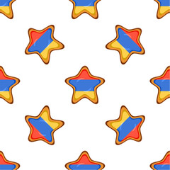 Pattern cookie with flag country Armenia in tasty biscuit