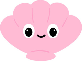 Cute cartoon shell under the sea animals 
