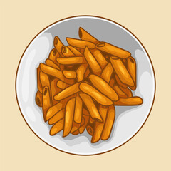 Penne with Vodka. Popular American pasta dishes.