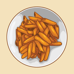 Penne with Vodka. Popular American pasta dishes.