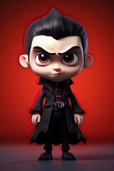 Cute Cartoon Vampire Character for Halloween. Generative AI