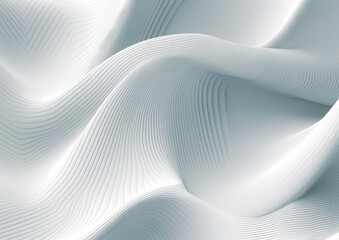 White abstract background with gray abstract lines, in the style of futuristic chromatic waves, minimalist style. Generative Ai