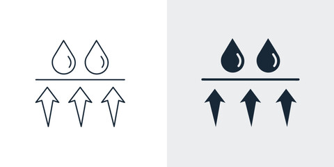 Water resistant textile drops icon concept vector. Waterproof icon