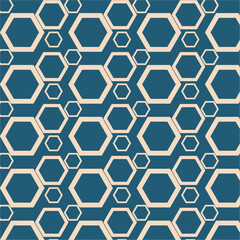 Seamless abstract geometric pattern with hexagons for fabric, background, surface design, packaging Vector illustration