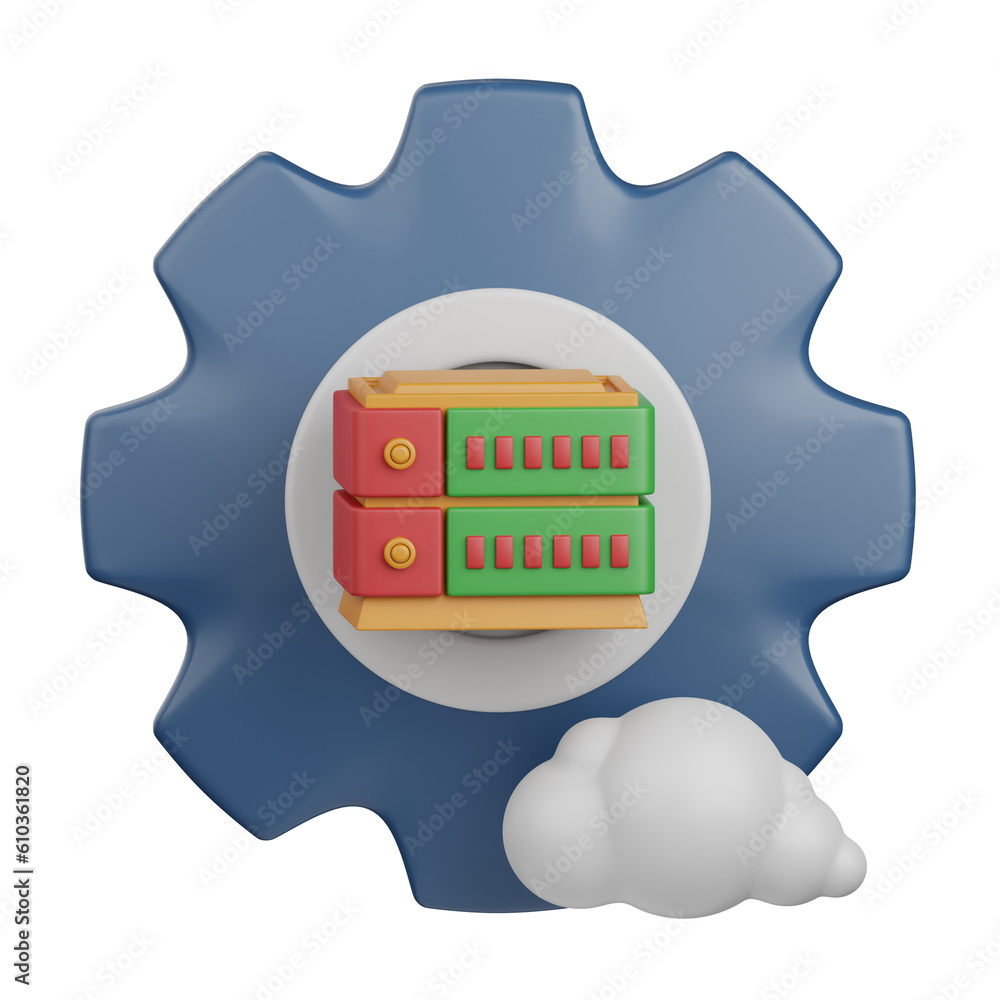 Poster 3d rendering database isolated useful for business, analytics, web, money and finance design element