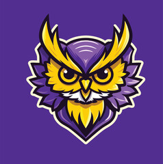 Owl Esports Logo in Purple Mascot Vector Illustration