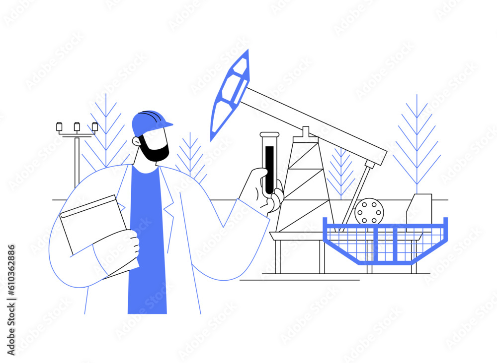 Aufkleber optimize oil extraction process abstract concept vector illustration.