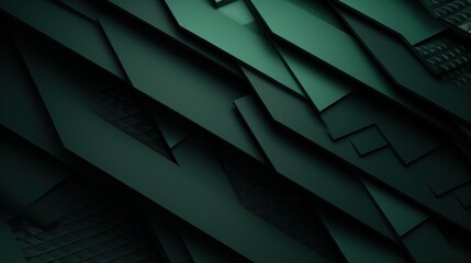 Layer of Green Metal Abstract Wallpaper Banner Background