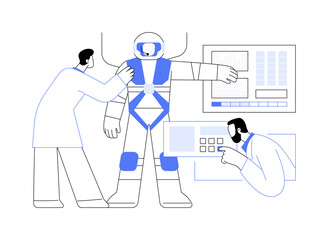Obraz na płótnie Canvas Astronaut training abstract concept vector illustration.