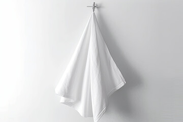 Hanging towel. White cotton Towel Mockup. Generated Ai