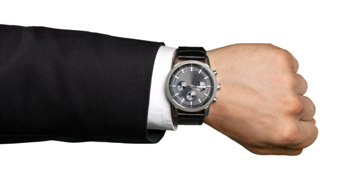 Classy Men's Silver Wrist Watch