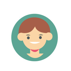 Circle avatars with young people's faces. Portraits of diverse men and women. Set of user profiles. Round icons with happy smiling humans. Colored flat vector illustration