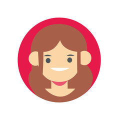 Circle avatars with young people's faces. Portraits of diverse men and women. Set of user profiles. Round icons with happy smiling humans. Colored flat vector illustration