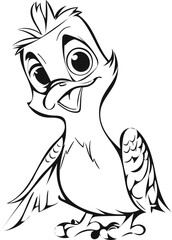 Free vector hand drawn bird outline illustration