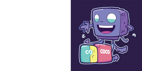 Mascot illustration of toaster with a computer