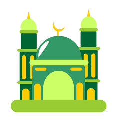 Mosque building design isolated with one color background suitable for Ramadan Kareem Template