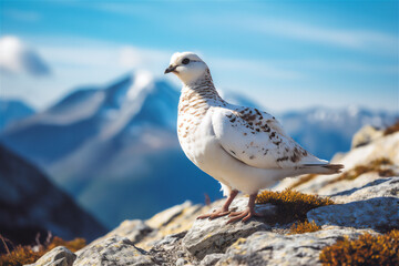 Mountain Rock Ptarmigan in its Natural Habitat, AI Generated
