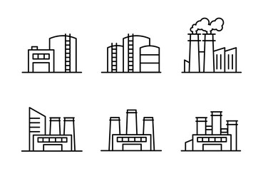 Naklejka premium Factory icon industry, building, engineer, nuclear power plant for app web logo banner poster icon - Vector
