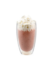 Transparent background of strawberry smoothie
