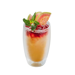 Transparent background of iced guava tea