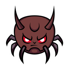 Evil tick cartoon vector illustration , Evil Angry parasite mascot vector image