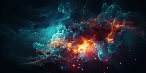 Obraz na płótnie Canvas AI Generated. AI Generative. Illustration of holi smoke abstract graphic art with space galaxy cosmos inspirational vibe. Graphic Art