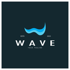 Water wave icon vector