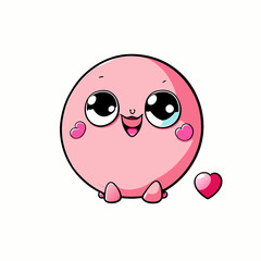 Cute pink face with anime style facial expressions  Generative AI 