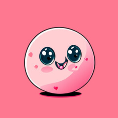 Fototapeta premium Cute pink face with anime style facial expressions Generative AI 