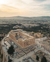 Aerial view of the Acropolis and the Parthenon