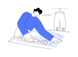 Denim finishing abstract concept vector illustration.