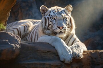 Obraz premium White tiger, bleached tiger