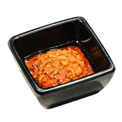 transparent bowl of sauce