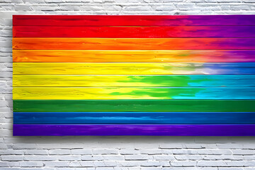 LGBTQ+ Pride Month flag vibrant  colors diversity and inclusion of people of different sexual orientations and gender identities Pride Day  - obrazy, fototapety, plakaty