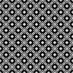 Black and white seamless pattern texture. Greyscale ornamental graphic design. Mosaic ornaments. Pattern template. Vector illustration. EPS10.