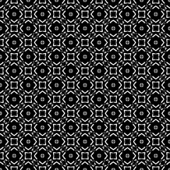 Black and white seamless pattern texture. Greyscale ornamental graphic design. Mosaic ornaments. Pattern template. Vector illustration. EPS10.