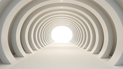 Minimalist abstract white tunnel